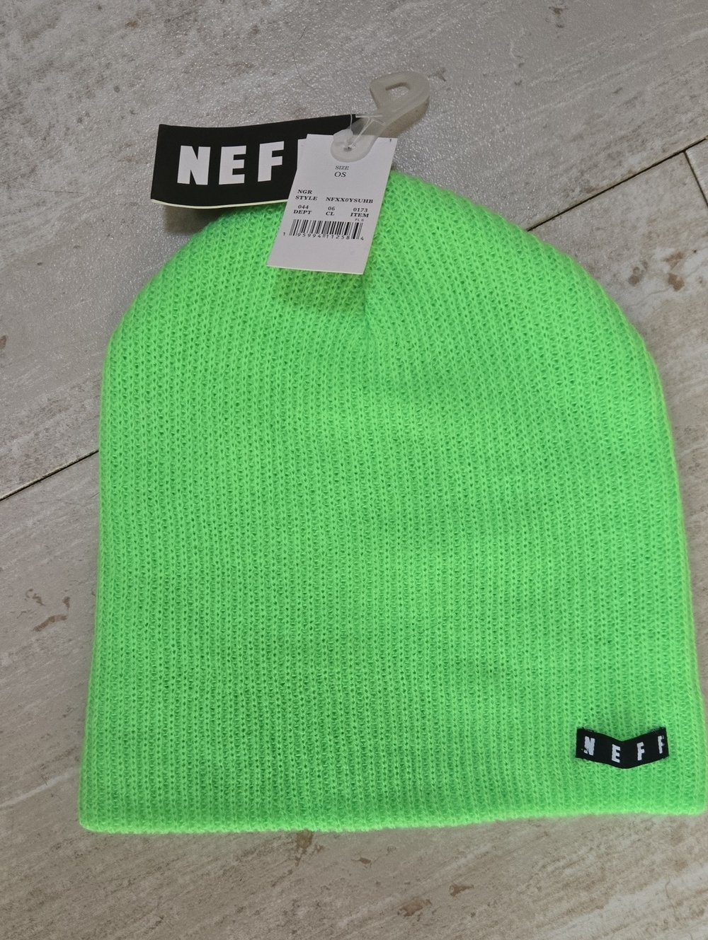 New NEFF Unisex Neon Green Knit Beanie
